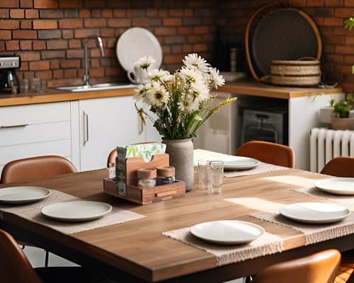 Decent Vrvege Napkin Holder, Napkin Holders with Built-in Salt Pepper Shakers Caddy, Acacia Wood Napkins Dispenser for Dining Table Countertop, Upright Paper Stand - Keep Your Kitchen Tidy & Organized 6