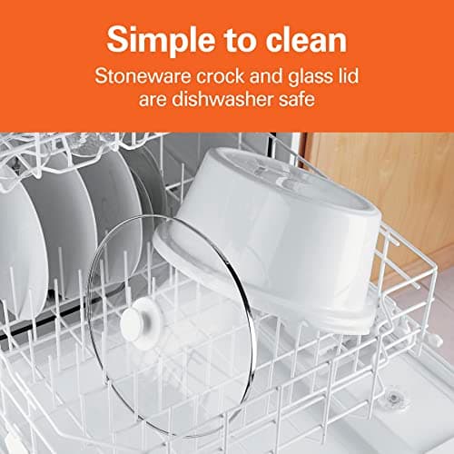 Hamilton Beach 4-Quart Slow Cooker with 3 Cooking Settings, Dishwasher-Safe Stoneware Crock & Glass Lid, Stainless Steel (33140G) 6