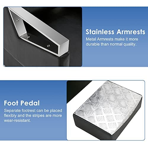 BarberPub Professional Height Adjustable Hooded Bonnet Hair Dryer Chair, 1350W Wood Frame Chair for Beauty Salon with 60 Minute Timer & Three-Position Temperature Control 2700 (Black) 8