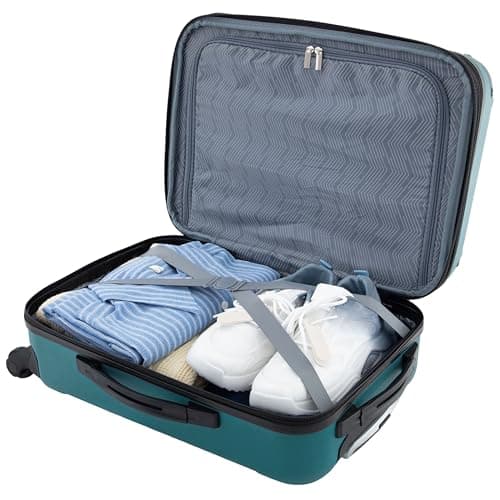 Travelers Club Chicago Hardside Expandable Spinner Luggage, Teal, 22" Carry-On 5