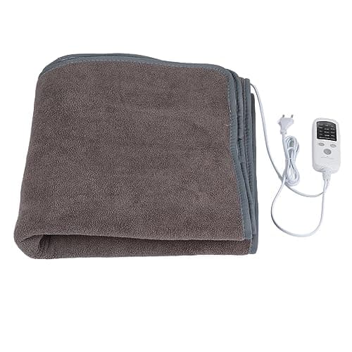 Electric Blanket EU Plug 220V Keep Warm Adjustment Fast Electric Blanket Timing with for Household Dormitory (A:150 * 80cm)
