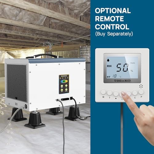 ARGENDON Commercial Dehumidifiers with Pump and Drain Hose for Crawlspace, Basement, 120 PPD Crawl Space Dehumidifier for Large Spaces, Job Site, Auto Defrost, 5-Year Limited Warranty 6