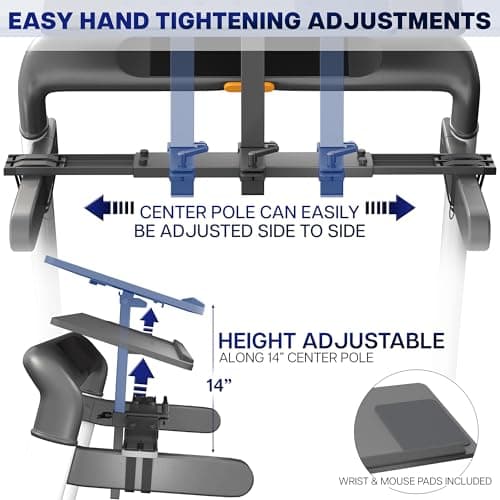 VIVO Universal Wooden Laptop Treadmill Desk, Adjustable Ergonomic Notebook Mount Stand for Treadmills, Includes Mouse Pad and Wrist Support, Stand-TDML4 7