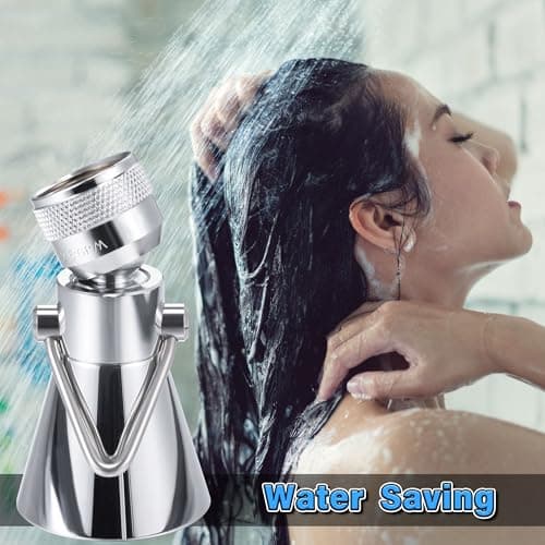 Enhon 2 Setting Pivoting Single Spray Shower Head with Shut Off Valve, Replacement for 52650-PK Compatible with Delta Shower, 2.5 GPM Brass Water Saving Shower Head 1 5/8" Diameter Spray Face(1 Pack) 7