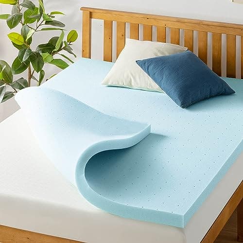 Mellow 2.5 Inch Ventilated Memory Foam Mattress Topper, Cooling Gel Infusion, CertiPUR-US Certified, Dorm Essentials, Twin XL