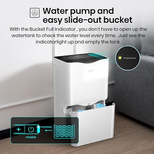 Mora Mora by Hisense 50 Pint Dehumidifier with Water Pump, for Space upto 4,500 Sq. Ft at Home, in Basements and Large Rooms, Energy Star, Quiet Operation, Washable Filter, 2 Years Warranty 8
