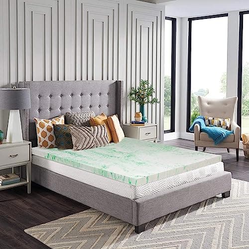 BedsPick Mattress Topper Twin XL 3 inch,Gel Infused Memory Foam Mattress Pad,College Dorm Extra Long Twin XL Single Bed Toppers,Ventilated and Breathable 5