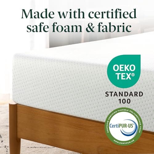 Zinus 5 Inch Twin Green Tea Memory Foam Mattress [New Version], Fiberglass Free, Medium Firm Feel, Zoned Pressure Relief, Certified Safe Foams & Fabric, Mattress in A Box 7