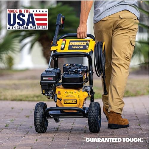 DeWalt DXPW3400PRNB-S PressuReady 3400 PSI Gas Pressure Washer with Quick Start Technology, 2.5 GPM Axial Cam Pump, 208cc Engine, Cold Water, Includes 25-Ft Hose, Nozzles, Spray Gun & Wand, 49-State 11