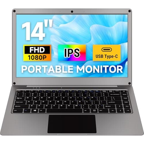 ELECROW 14 Inch Portable Monitor with Keyboard, Lapdock 1080P FHD IPS Display with Built-in Battery, USB C External Computer Monitors Compatible with Raspberry Pi, Phone, Mini PC, Mac, Game Console