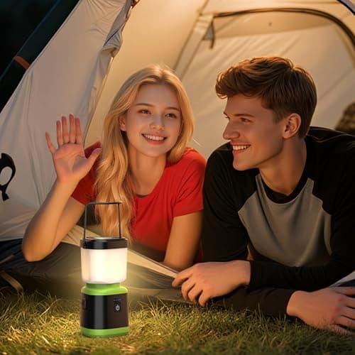 AlpsWolf Camping Lantern Rechargeable, Stepless Dimming LED Lantern, 4000mAh Rechargeable Lantern for Power Outages, IPX4 Waterproof Portable Camping Light, Green 1 Pack 8