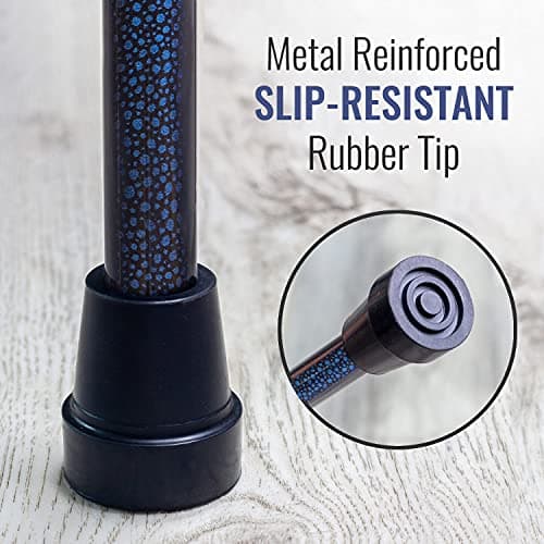 DMI Lightweight Aluminum Adjustable Walking Cane with Derby-Top Handle for Men and Women, Blue Ice 5