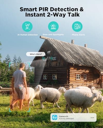 LIWAN 4G LTE Cellular Security Camera Outdoor Wireless, Security Camera No WiFi Need, Off Grid Cameras Solar Powered for Home Security with SIM Card, 2K Color Night Vision, 360° View, PIR Sensor, Gray 5