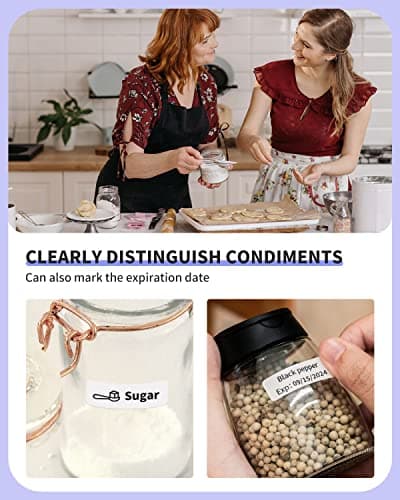 Phomemo D30 Label Makers, Bluetooth Mini Label Maker, Sticker Maker Machine Ideal for Home Office Organization Inkless Thermal Printer Multiple Font Styles & Templates Purple 7