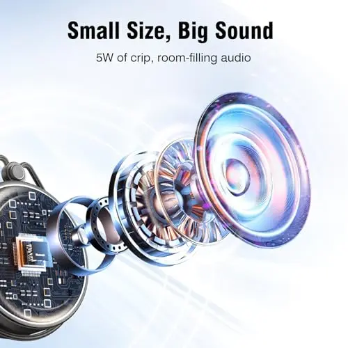 INSMY C12 IPX7 Waterproof Shower Bluetooth Speaker, Portable Small Speaker, Speakers Bluetooth Wireless Loud Clear Sound Support TF Card Suction Cup for Kayak Canoe Beach Gift (Black) 8