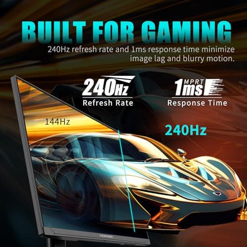 Viewedge Gaming Monitor 27 inch QHD (2560x1440p) 240Hz Computer Monitor, 1ms HDR10 IPS DisplayPort HDMI 2K Vertical Monitor, Wall Mountable Built-in Speakers 3