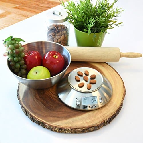 Etekcity Food Kitchen Scale with Bowl, Digital Weight Scale for Food Ounces and Grams, Cooking and Baking, Timer, and Temperature Sensor, 2.06 QT, Stainless Steel 5