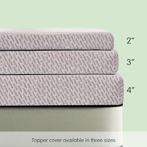 CHUN YI 2 Inch Mattress Topper Cover (Cover Only) Queen Size, Breathable Mattress Topper Protector with Zipper and Straps, Removable and Washable Foam Mattress Topper Cover 8