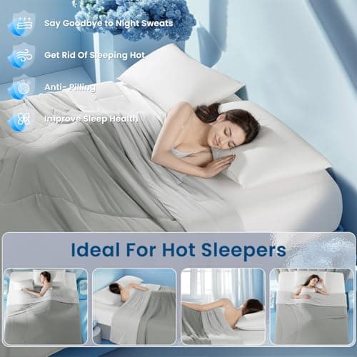 LIANLAM Cooling Comforter King Size,NASA-Grade Double-Sided Cool Tech,Q-Max>0.4,Cooling Blankets for Hot Sleepers,Silky Smooth & Lightweight Summer Comforter（Cool Gray,104"x90" 8