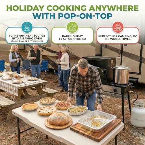 Camping Oven - Pop-On-Top Full Size Baking Oven for Outdoor, RV, Tent Camping, Preppers, Emergency. 8