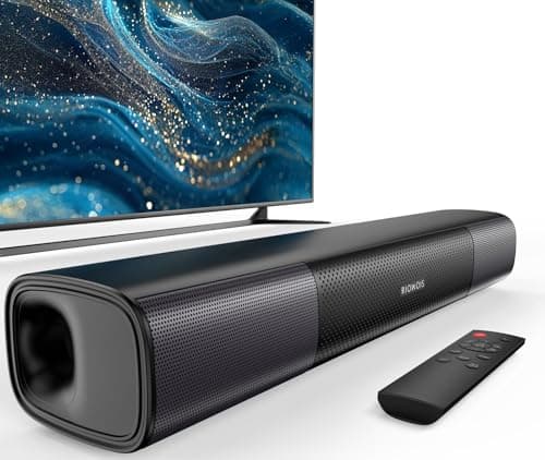RIOWOIS Sound Bar for Smart TV, Bass Boost and Crisp Vocals,Bluetooth Soundbar for TV/PC/Gaming/Projectors,Optical/AUX/Wall Mount,17inch