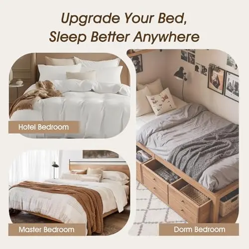 downluxe Down Alternative Pillows King Size Set of 2 - Hotel Collection Soft Bed Pillows for Sleeping, Perfect for Side, Back and Stomach Sleepers, 20 X 36 9