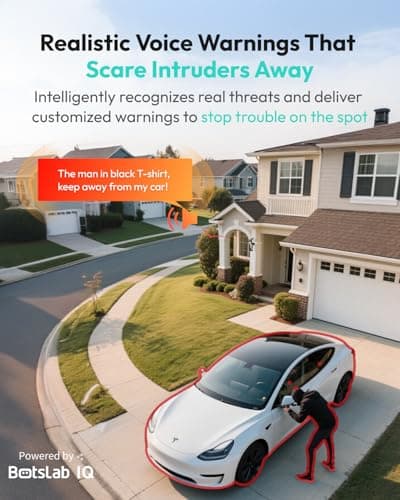 BOTSLAB Security Cameras Wireless Outdoor, 2 Cam-Kit, 4K Color Night Vision, Solar Cameras for Home Security with 360° PT,No Monthly Fee,32GB Local Storage Base Station,Auto Tracking,Easy Installation 9