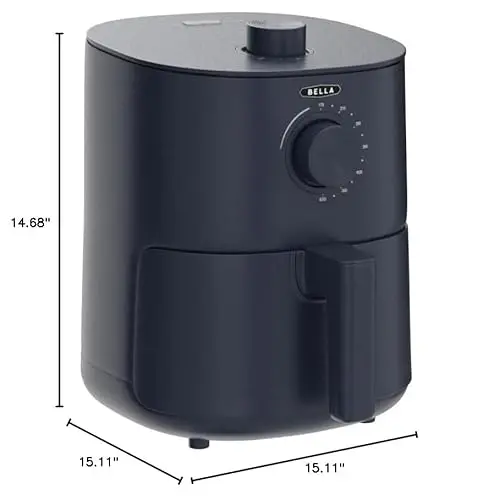 BELLA 2.9QT Manual Air Fryer, No Pre-Heat Needed, No-Oil Frying, Fast Healthy Evenly Cooked Meal Every Time, Removeable Dishwasher Safe Non Stick Pan and Crisping Tray for Easy Clean Up, Matte Blue 7