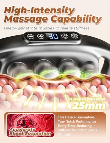 Veloreva Massager - 16 Head Massage Gun Deep Tissue for Pain Relief, Pro Massager with 3 Modes & 30 Levels, Back Massagers for Back, Shoulders, Legs, Foot, Body, Fast Relief (Black) 3