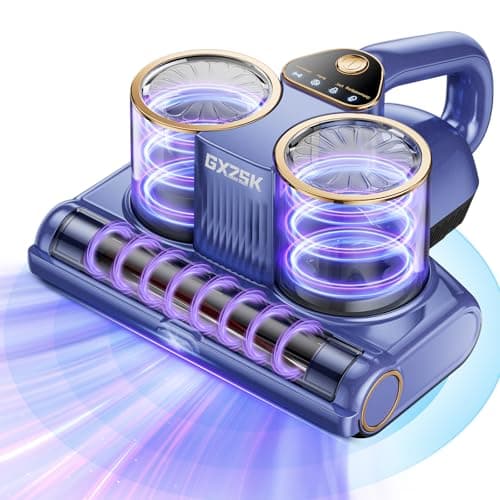 Gxzsk Mattress Vacuum Cleaner, 16kPa Bed Vacuum Cleaner with 253.7nm UV-C Light, Ultrasonic & 140℉ Heating, Dual Cup & Widen Suction Port Handheld Vacuums for Bed, Sofa, Couch, Crib (500W, Corded)