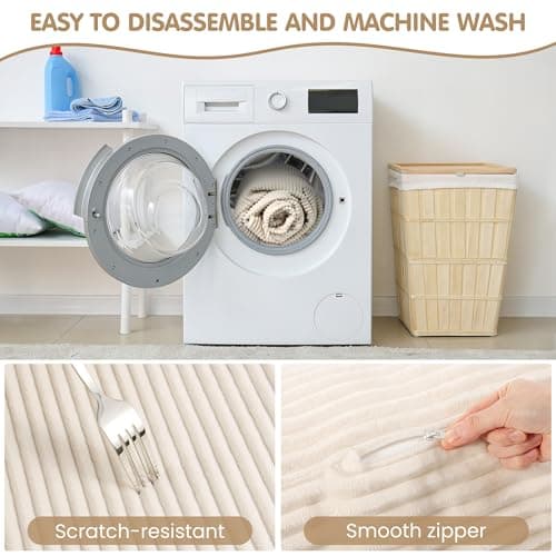 5-in-1 Convertible Folding Sofa Bed,Full Tri-Fold Mattress with Removable L-Shaped Armrests,Corduroy Boneless Couch Floor Sofa Futon Couch Sleeper with Pull Out Bed for Living Room Bedroom Apartment 7