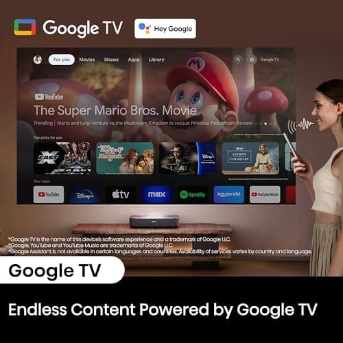 Hisense PL2, Ultra Short Throw Home Theater Laser Projector, 80” – 150”, 4K UHD, 2,700 Lumens, 3000:1 Contrast, Dolby Vision & Atmos, 3D, Google TV, WIFI 6E 14