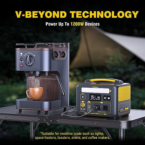 VTOMAN Jump 600X Portable Power Station 600W, 299Wh Solar Generator LiFePO4 Battery Power Station with Jump Start for Car, 1200W AC Outlet, PD 60W USB-C, 3x Regulated 12V/10A DC for Camping, RV Travel 5