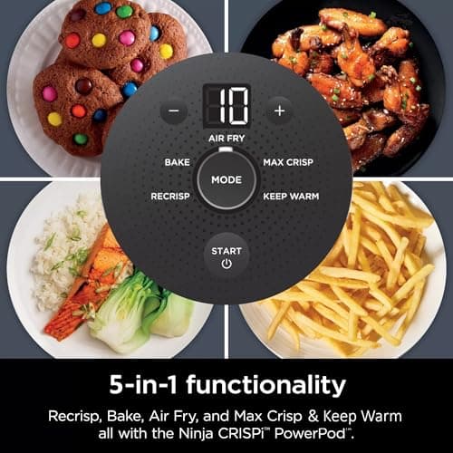 Ninja Crispi 5-in-1 Portable Glass Air Fryer Cooking System, 1500W, 6-Cup, 4-Quart & 2.5-Quart TempWare Containers With Lids, Microwave, Freezer & Dishwasher Safe, Blue, FN103CO 8