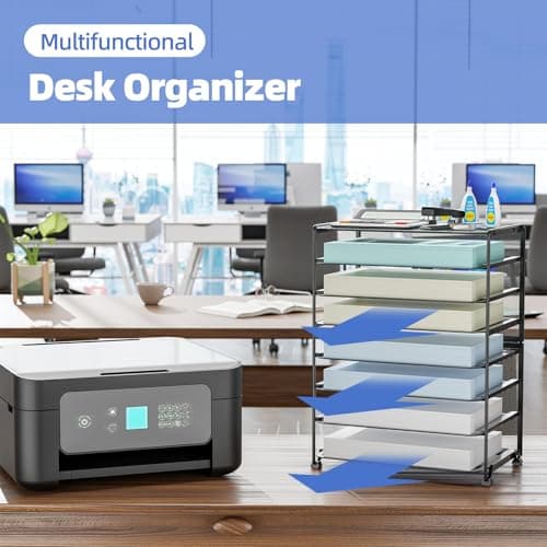 Simple Trending 2 Pack 8 Tier Letter Tray Paper - Mesh Desk File Organizer for Office School Desktop, Black 5