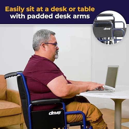 Drive Medical Bariatric Heavy Duty Transport Wheelchair - Enhanced Support for Adults - Reinforced Steel Construction - Comfortable Seating - Easy-Fold Mobility - Smooth Ride Performance - Blue 6