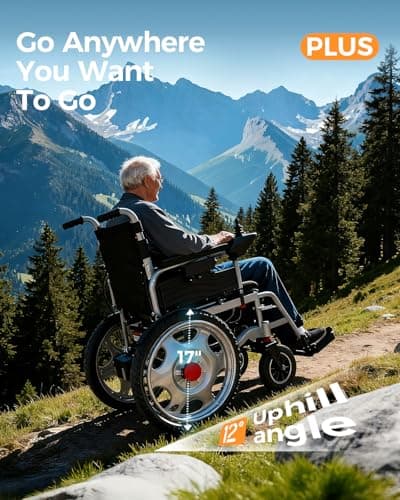Electric Wheelchairs for Adults, 25+ Miles Long Travel Range, Foldable Motorized Wheelchair, Portable All-TerrainMotorized Wheelchair for The Elderly 8