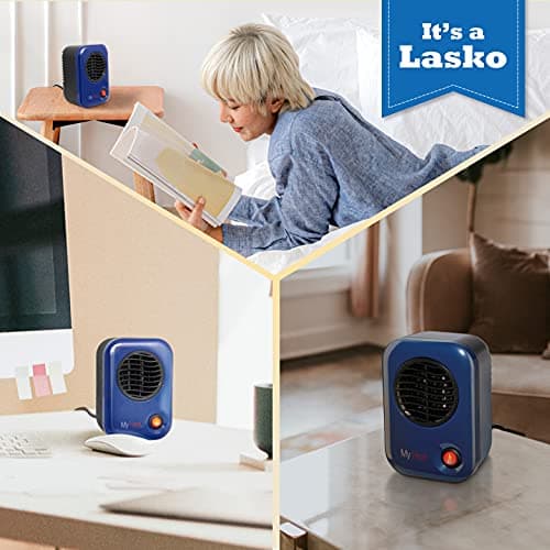 Lasko 102 Space Heater, 3.8" x 4.3" x 6.1" tall, Blue 7