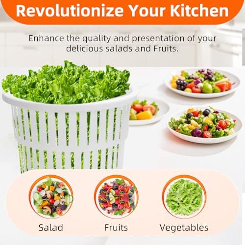 YBSVO 5 Gallon Large Commercial Salad Spinners and Lettuce Spinner 9