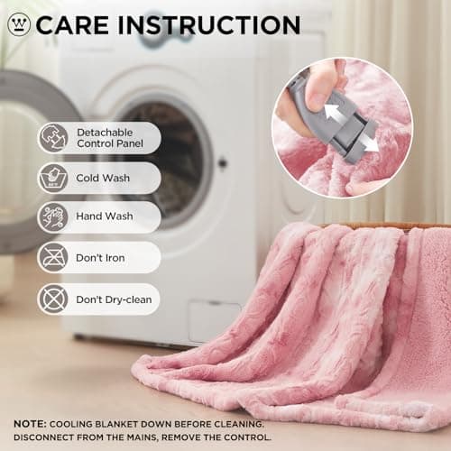 Westinghouse Electric Throw Blanket, Faux Fur Heated Blanket with 6 Heating Levels & 2-10 Hours Auto Off, Soft Cozy Sherpa Heated Blanket Washable Blanket (50" x 60" Throw Size, Pink) 7