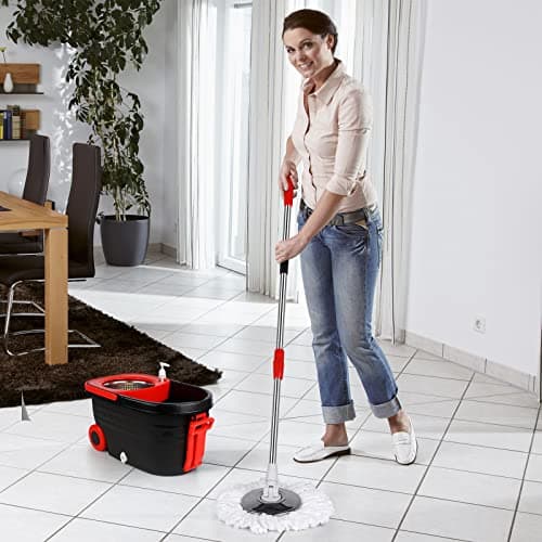 Spin Mop and Bucket with Wringer Set on Wheels, 360° Spinning Mop Bucket System with 3 Microfiber Mop Replacement Heads and 61" Stainless Steel Adjustable Handle for Floor Cleaning (25QT) 7