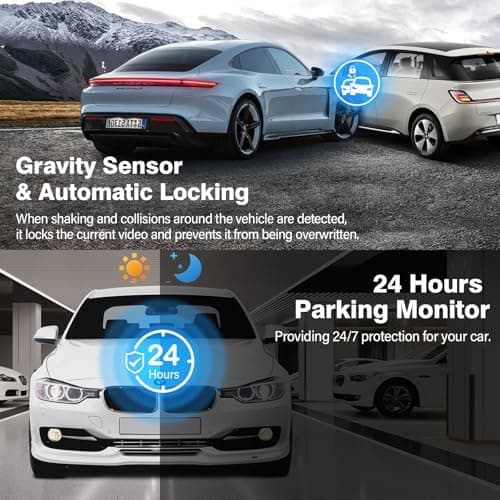 2K Dual Dash Camera for Cars, Free 64G SD Card, FHD 2K+1080P Dash Cam Front and Rear, 3.2'' IPS Screen, 176° Wide Angle Dashcam, 24H Parking Monitor, G-Sensor, Loop Recording, Night Vision, WDR 5