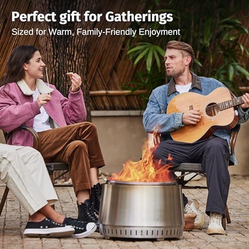 East Oak Fuoco Smokeless Fire Pit 21'' for Patio and Outdoor, Stainless Steel Firepit Wood Burning Fireplace with Carrying Bag, Portable Outdoor Fire Pit with Stand & Removable Ash Pan for Outside 9