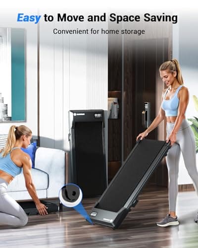 DeerRun Under Desk Walking Pad Treadmill for Home Office & Small Spaces, 6% Manual Incline, 0.6–3.8 MPH Walking Speed, 2.5 HP, 300 lb Capacity, App & Remote Control 7