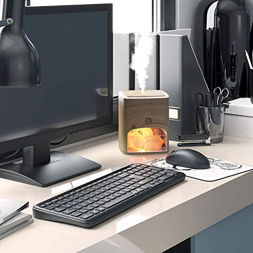 Himalayan Pink Salt Diffuser & 10 Essential Oils – 2-in-1 Therapeutic Device - Aromatherapy & Ionic Himalayan Salt Therapy – 400ml Ultrasonic Vaporizer and Ionizer with Ambient Glow (Light) 6