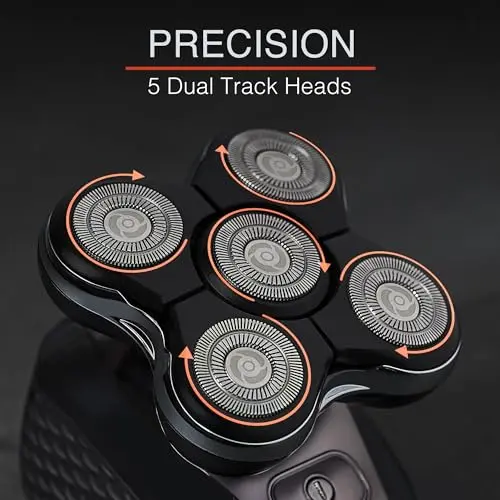 Remington XR7000 Balder Pro Rotary Shaver Rechargeable Waterproof Electric Razor for Men Cordless Lithium Power 5 Dual Track Flexing Heads and Pop-Up Trimmer Black 8