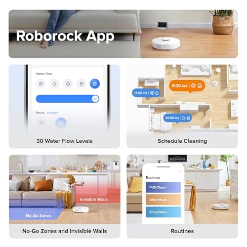 roborock Q7 Max Robot Vacuum and Mop Combo, 30-Level Water Flow Control, 4200Pa Suction, PreciSense LiDAR Navigation, No-Go Zone, No-Mop Zone, App & Voice Control, Ideal for Pet Hair 7