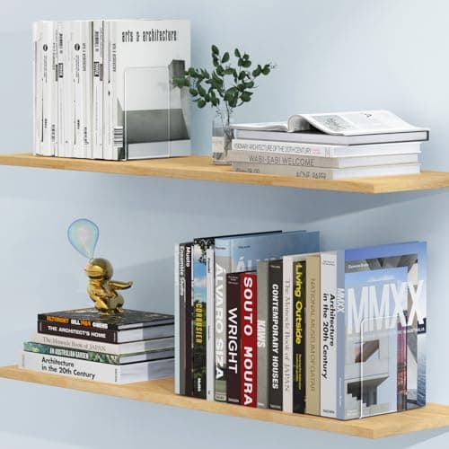 Acrylic Bookends 4 Pcs, Clear Book Ends for Shelves, Transparent Bookend Organizer, Book Holder Stand Decorative, Book Stoppers for Heavy Duty Books, CD, File, Video Games 7