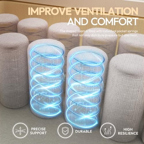 Dowinx Heated Massage Gaming Chair for Adults - Ergonomic Reclining Computer Chair with Pocket Spring Cushion and Adjustable Footrest, Heavy Duty Gaming Chair with Lumbar Support, Black White 6