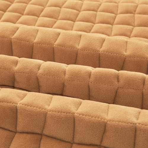 LweiPsqLin Quilted Flannel Fitted Sheets,Soft Flannel Fleece Mattress Top- Suitable for Fall and Winter,Fitted Deep Pocket Up to 15''. (Yellow, Full) 7